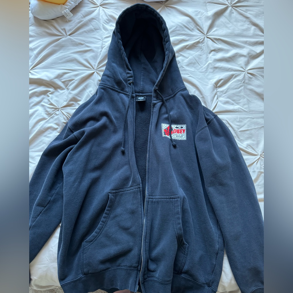Obey Zipup Hoodie Navy Blue